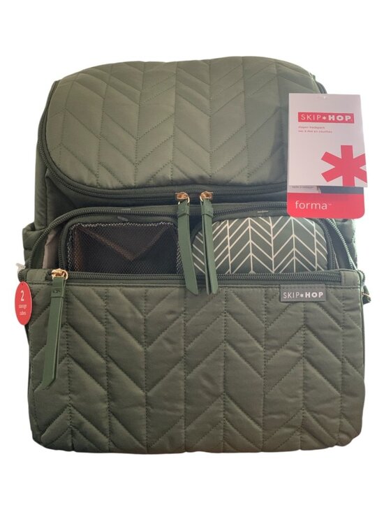 Skip Hop Diaper Bag Backpack Bundle Forma Multi-Function Travel Dark Sage NEW